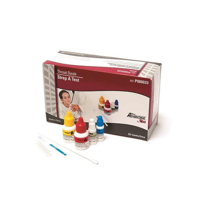 Strep A Test Dipstick Throat Swab ProAdvantage CLIA Waived (25/BX 10BX/CS) by Pro Advantage  ID P080033